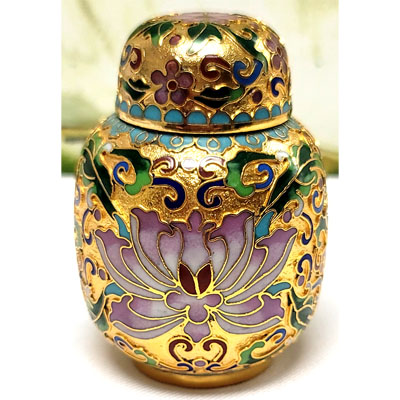 CLOISONNE BOX08 2"X3.25" GOLD